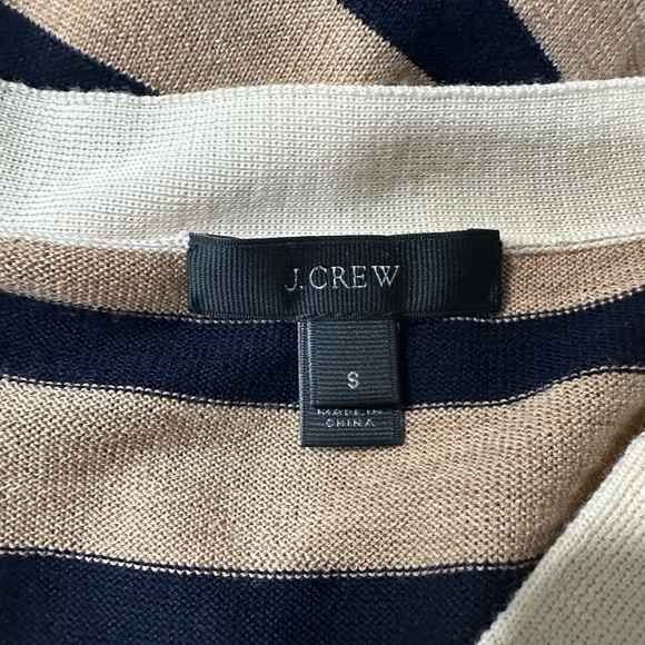 J.Crew Jackie Tie-Neck Cardigan Stripe Bow Sweater Sz SM - Picture 9 of 10